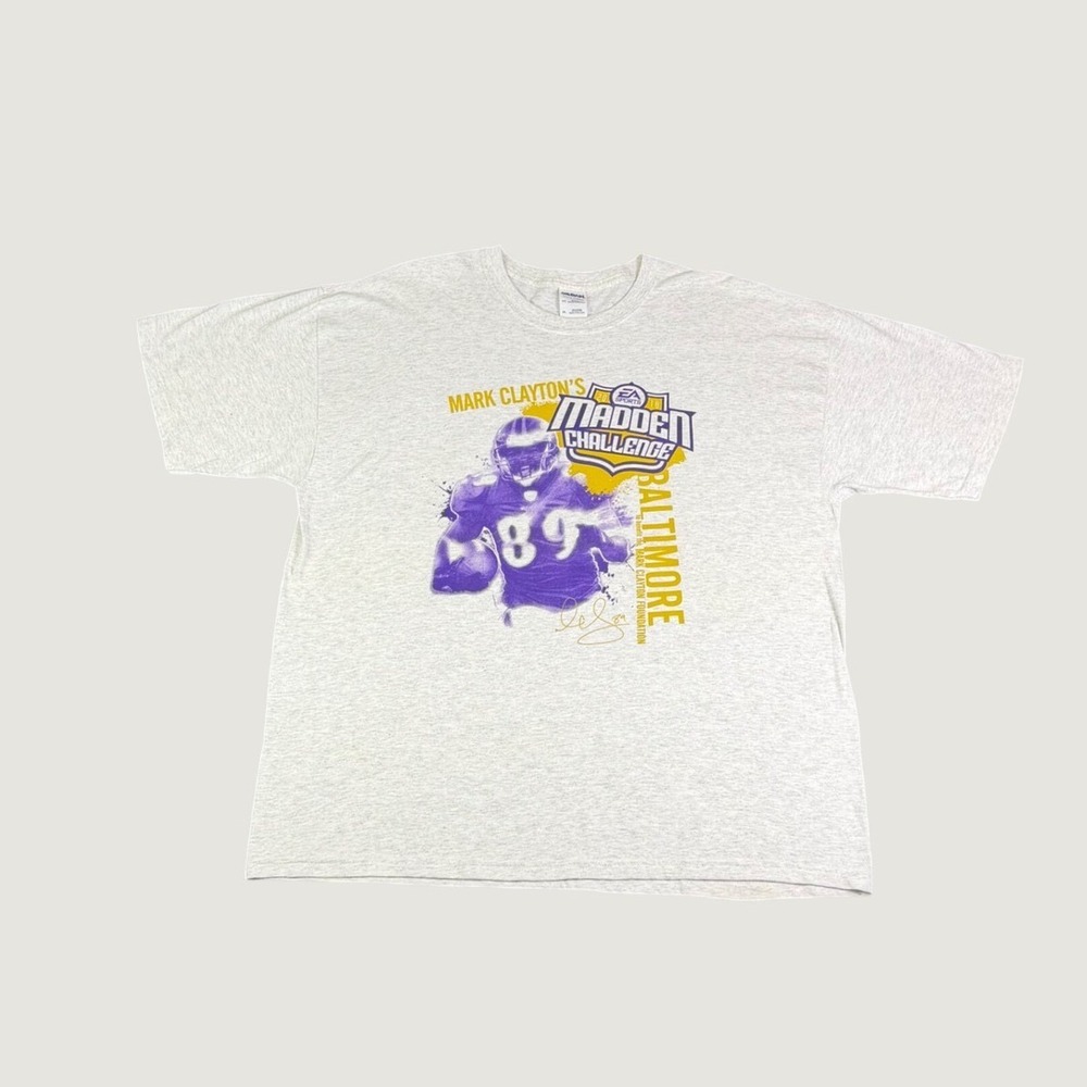 Gildan Mark Clayton EA Sports Madden Challenge Baltimore T-Shirt XL Gray 2010